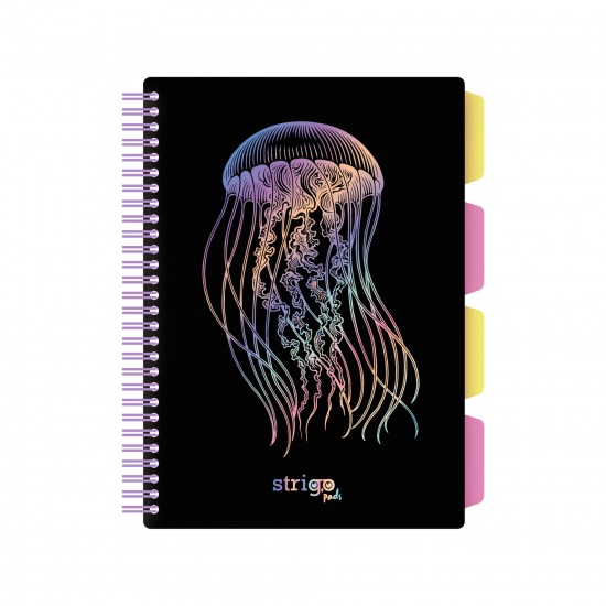 Caiet cu spirala si separatoare, STRIGO PADS Project Book MEDUZA, B5, Matematica, PADS052