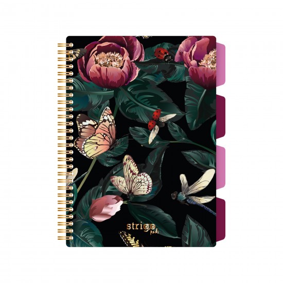 Caiet cu spirala si separatoare, STRIGO PADS Project Book Flori, B5, Matematica, PADS080 Caiet cu spirala si separatoare, STRIGO PADS Project Book Flori, B5, Matematica, PADS080