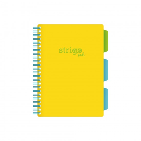 Caiet cu spirala si separatoare, STRIGO PADS Project Book Neon, A5, Dictando, PADS089 Caiet cu spirala si separatoare, STRIGO PADS Project Book Neon, A5, Dictando, PADS089
