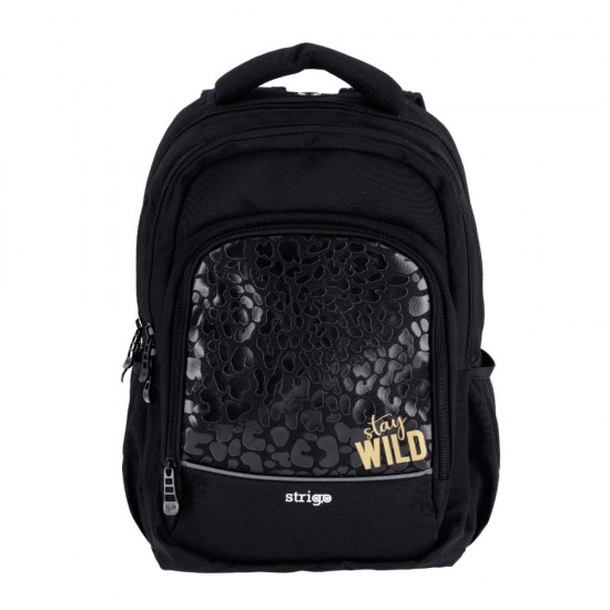 Ghiozdan Strigo Misty+ Black Wild PL002, 24L, 39X27X18cm