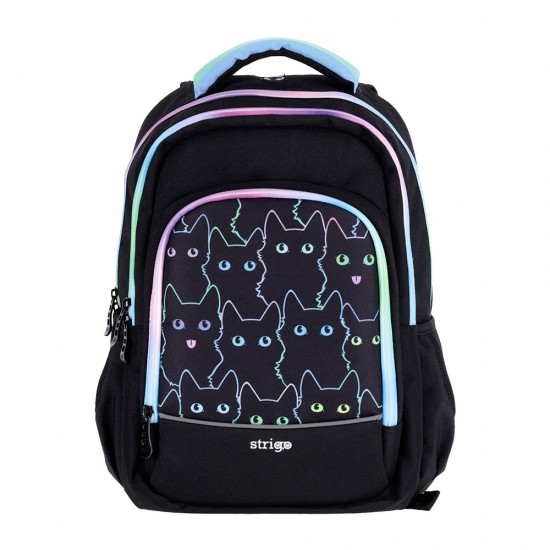 Ghiozdan Strigo Misty+ Black Cats PL005, 24L, 39X27X18cm