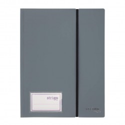 Mapa Strigo, PP, A4, cu elastic, 20 folii protectie, gri SF090