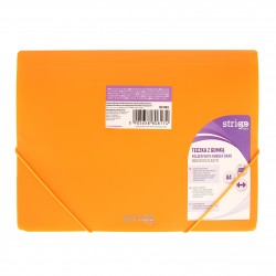 Mapa Strigo Plastic A4, banda elastica, neon portocaliu SF095
