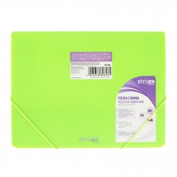 Mapa Strigo Plastic A4, banda elastica,neon verde SF096
