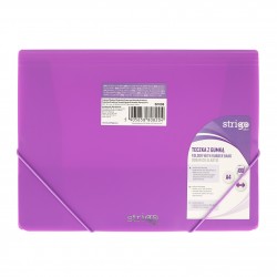 Mapa Strigo Plastic A4, banda elastica,neon mov SF098