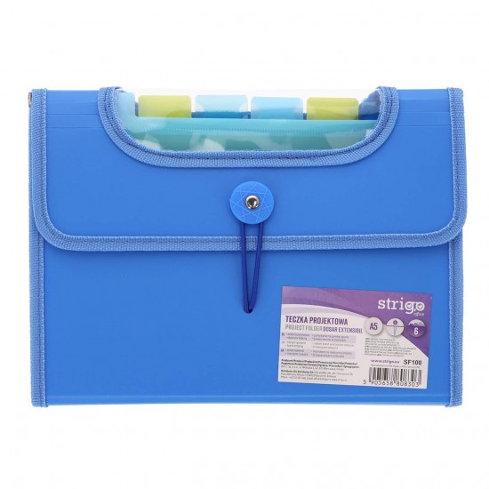 Mapa Strigo Plastic Extensibil A5, 6 Compartimente, albastru SF100 Mapa Strigo Plastic Extensibil A5, 6 Compartimente, albastru SF100