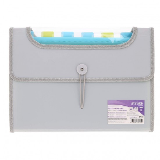 Mapa Strigo Plastic Extensibil A4 ,12 Compartimente, gri SF103