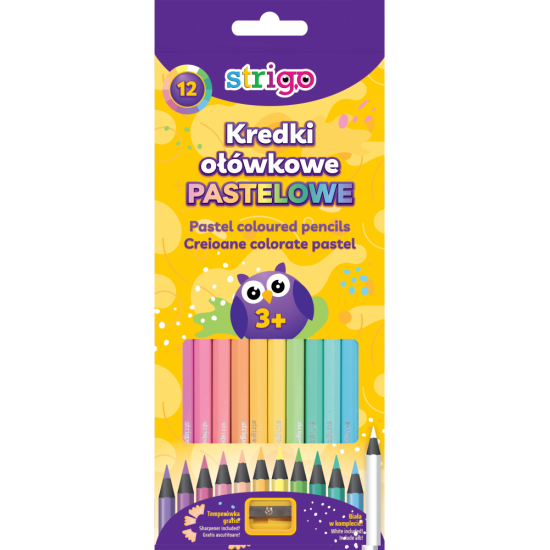 Creioane colorate Strigo pastel 12 culori SSC183