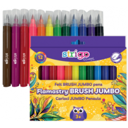 Carioci Strigo Jumbo pensula, 12 culori pe baza de apa, 1-5.7mm SSC348