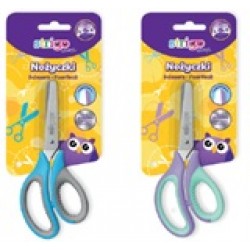 Foarfeca scolara Strigo, varf rotunjit, otel inoxidabil, grip cauciucat, albastru/gri, mov/menta, SSC370/371 D12 Foarfeca scolara Strigo, varf rotunjit, otel inoxidabil, grip cauciucat, albastru/gri, mov/menta, SSC370/371 D12