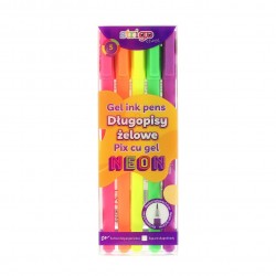 Pix cu gel Strigo in 5 culori neon SSC423 Pix cu gel Strigo in 5 culori neon SSC423
