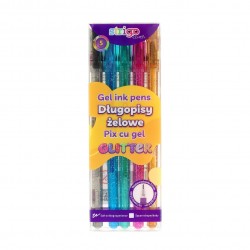 Pix cu gel Strigo Glitter, 0.8mm, 5 culori/set SSC425 Pix cu gel Strigo Glitter, 0.8mm, 5 culori/set SSC425