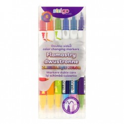 Markere Strigo duble cu schimbare de culoare, 6 buc/10 culori SSC439 Markere Strigo duble cu schimbare de culoare, 6 buc/10 culori SSC439