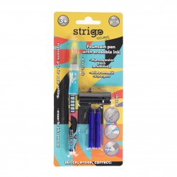 Stilou Strigo cerneala cu stergere + 2 rezerve + dispozitiv curatare, in blister, Pop Art SSC471 Stilou Strigo cerneala cu stergere + 2 rezerve + dispozitiv curatare, in blister, Pop Art SSC471