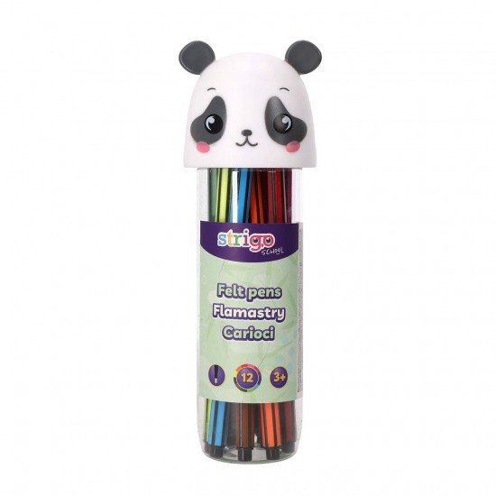 Strigo carioci lavabile 12 culori, cutie Panda, SSC476 Strigo carioci lavabile 12 culori, cutie Panda, SSC476