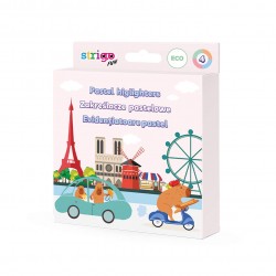 Set 4 textmarkere Pastel Strigo, Seria Capybara SSC503 Set 4 textmarkere Pastel Strigo, Seria Capybara SSC503