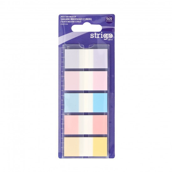 Etichete Indexare Strigo cu riglă 5x20 file, culori Pastel, 45x20mm SSN019 Etichete Indexare Strigo cu riglă 5x20 file, culori Pastel, 45x20mm SSN019