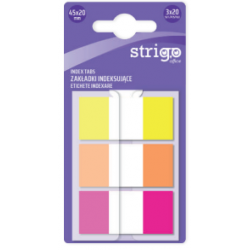 Etichete Indexare Strigo 3x20 file, culori Neon, 45x20mm SSN020 Etichete Indexare Strigo 3x20 file, culori Neon, 45x20mm SSN020