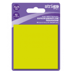 Notite Adezive Strigo 75x75mm galben neon 50 file SSN032