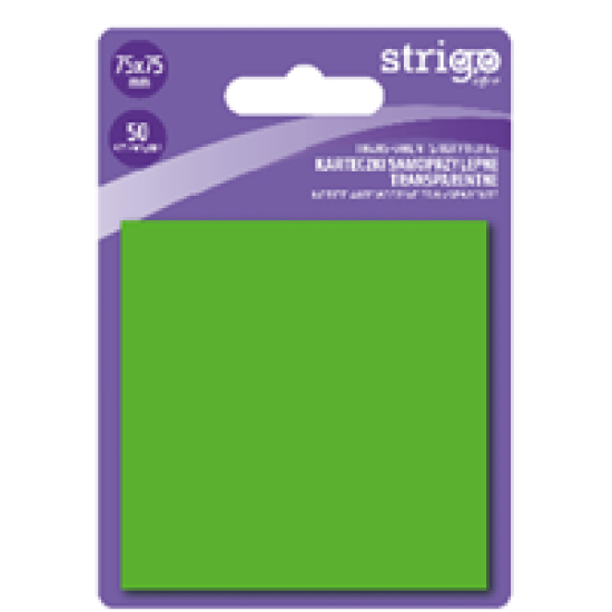 Notite Adezive Strigo 75x75mm verde neon 50 file SSN033