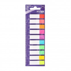 Etichete Indexare Strigo cu riglă 10x20 file, 10 culori Neon, 45x12mm SSN037 Etichete Indexare Strigo cu riglă 10x20 file, 10 culori Neon, 45x12mm SSN037