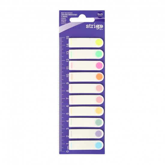 Etichete Indexare Strigo cu riglă 10x20 file, 10 culori Pastel, 44x12mm SSN038 Etichete Indexare Strigo cu riglă 10x20 file, 10 culori Pastel, 44x12mm SSN038