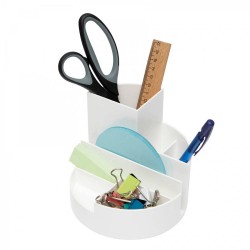 Suport pentru accesorii birou Maul, 6 compartimente, plastic reciclat, alb Suport pentru accesorii birou Maul, 6 compartimente, plastic reciclat, alb