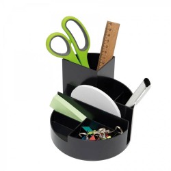 Suport pentru accesorii birou Maul, 6 compartimente, plastic reciclat, negru Suport pentru accesorii birou Maul, 6 compartimente, plastic reciclat, negru