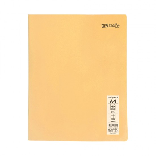 Caiet capsat Mynote, format A4, 40 file offset 60 g/mp, liniatura matematica, coperta PP pastel, mix de 8 culori Caiet capsat Mynote, format A4, 40 file offset 60 g/mp, liniatura matematica, coperta PP pastel, mix de 8 culori