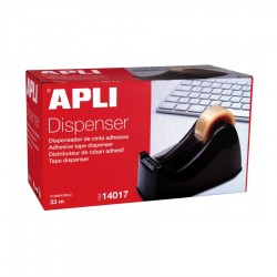 Dispenser banda adeziva Apli, de birou, pentru role 33 m Dispenser banda adeziva Apli, de birou, pentru role 33 m