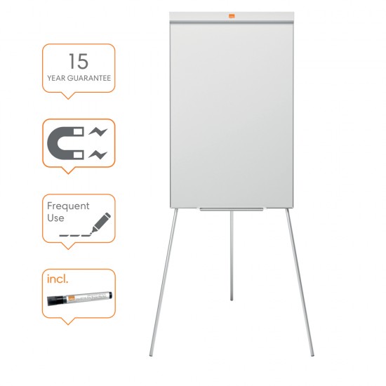 Flipchart NOBO Impression Pro, otel lacuit, trepied, magnetic, include marker si tavita, alb Flipchart NOBO Impression Pro, otel lacuit, trepied, magnetic, include marker si tavita, alb