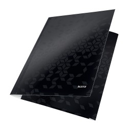 Mapa cu elastic Leitz WOW, carton laminat, A4, 250 coli, negru Mapa cu elastic Leitz WOW, carton laminat, A4, 250 coli, negru