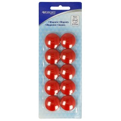 Set 10 magneti Westcott, d25 mm, rosu, sustin 4/6 coli, 80g Set 10 magneti Westcott, d25 mm, rosu, sustin 4/6 coli, 80g