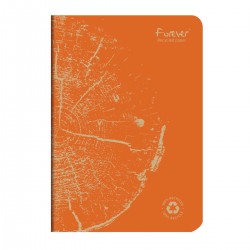 Caiet capsat A5 Forever Clairefontaine, 48 file, dictando hartie reciclata, portocaliu Caiet capsat A5 Forever Clairefontaine, 48 file, dictando hartie reciclata, portocaliu
