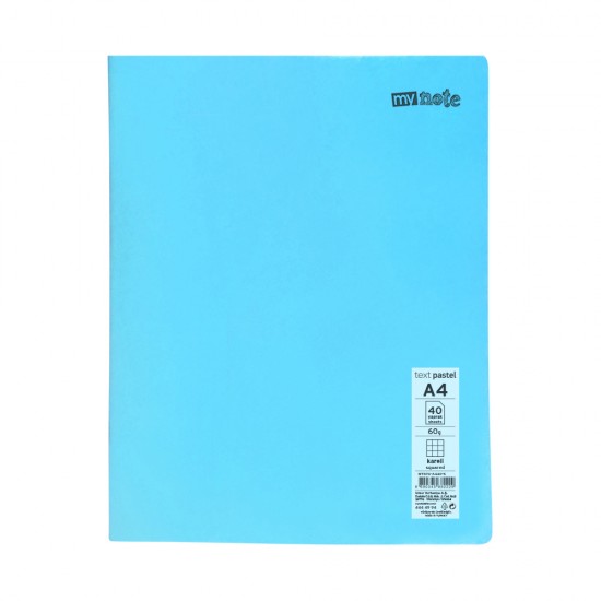 Caiet capsat Mynote, format A4, 40 file offset 60 g/mp, liniatura matematica, coperta PP pastel, mix de 8 culori Caiet capsat Mynote, format A4, 40 file offset 60 g/mp, liniatura matematica, coperta PP pastel, mix de 8 culori