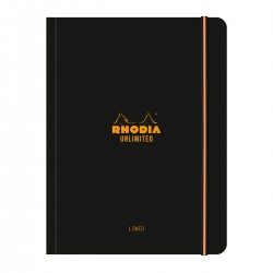 Caiet cu elastic A5+ Rhodia Unlimited, 60 file, dictando, negru Caiet cu elastic A5+ Rhodia Unlimited, 60 file, dictando, negru