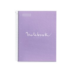 Caiet cu spira Miquelrius Emotions, A4, liniatura punctata, 80 file, coperta carton dur plastifiat, lavanda Caiet cu spira Miquelrius Emotions, A4, liniatura punctata, 80 file, coperta carton dur plastifiat, lavanda