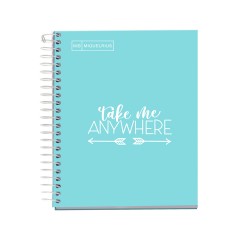 Caiet cu spira Miquelrius Messages, A5, matematica, 100 file, coperta carton dur plastifiat, bleu Caiet cu spira Miquelrius Messages, A5, matematica, 100 file, coperta carton dur plastifiat, bleu