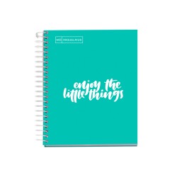 Caiet cu spira Miquelrius Messages, A5, matematica, 100 file, coperta carton dur plastifiat, turcoaz Caiet cu spira Miquelrius Messages, A5, matematica, 100 file, coperta carton dur plastifiat, turcoaz