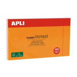 Notite adezive, Apli, 125 x 75 mm, portocaliu, 100 file/set Notite adezive, Apli, 125 x 75 mm, portocaliu, 100 file/set
