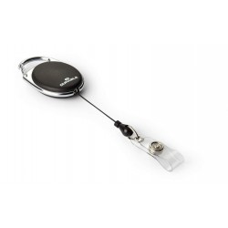 Snur retractabil Durable, pentru ecuson, 80 cm, forma ovala, sitem de prindere la curea, negru, bucata Snur retractabil Durable, pentru ecuson, 80 cm, forma ovala, sitem de prindere la curea, negru, bucata