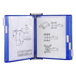 Kit complet Tarifold, din otel, pentru perete, A4, 10 display-uri, albastru Kit complet Tarifold, din otel, pentru perete, A4, 10 display-uri, albastru