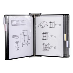 Kit complet Tarifold, din otel, pentru perete, A4, 10 display-uri, negru Kit complet Tarifold, din otel, pentru perete, A4, 10 display-uri, negru