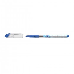 Pix cu gel Schneider Slider M, corp transparent, varf 0.4 mm, albastru