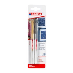 Roller Edding 2185 cu gel, varf 0.7mm auriu/argintiu, blister Roller Edding 2185 cu gel, varf 0.7mm auriu/argintiu, blister