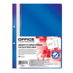 Dosar cu sina si 2 perforatii Office Products, A4, plastic, 50 bucati/set, bleumarin Dosar cu sina si 2 perforatii Office Products, A4, plastic, 50 bucati/set, bleumarin