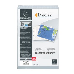 File protectie Exacompta Exactive, PP, cristal, landscape A4, 20 bucati/set File protectie Exacompta Exactive, PP, cristal, landscape A4, 20 bucati/set
