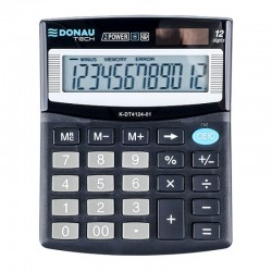 Calculator de birou Donau Tech, 122 x 100 x 32 mm, 12 digiti, negru Calculator de birou Donau Tech, 122 x 100 x 32 mm, 12 digiti, negru
