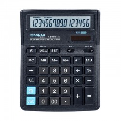 Calculator de birou Donau Tech, 190 x 143 x 40 mm, 16 digiti, negru Calculator de birou Donau Tech, 190 x 143 x 40 mm, 16 digiti, negru