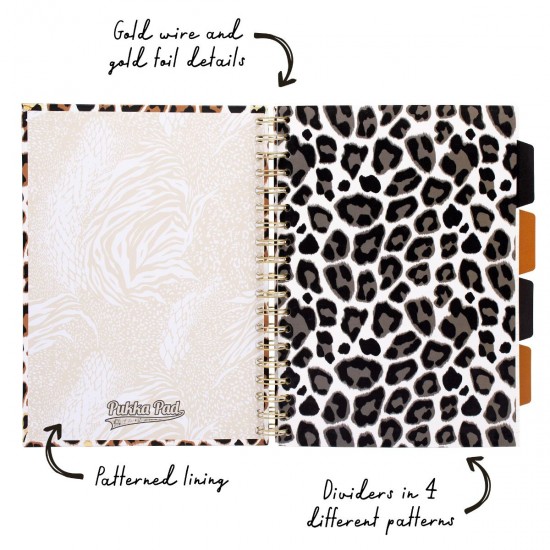 Agenda cu spirala si separatoare Pukka Pads Wild Project Book, B5 dictando, 200 pag hartie 80 g, coperti tari Agenda cu spirala si separatoare Pukka Pads Wild Project Book, B5 dictando, 200 pag hartie 80 g, coperti tari